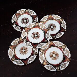 Hand Painted Austria 5.5" Art Deco Side Plates-Set of 5
